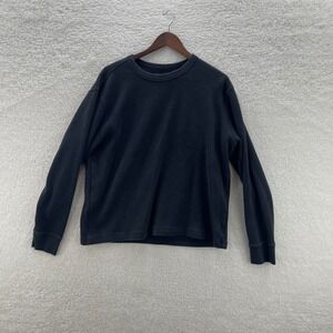 Gap Shirt Mens XL Black Waffle Knit Thermal Grunge Y2K Granola Outdoor Hiking